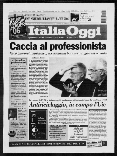 Italia oggi : quotidiano di economia finanza e politica